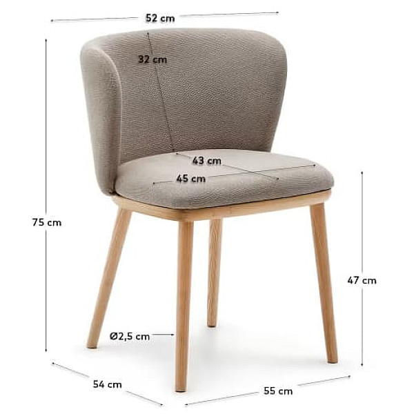 Стілець La Forma Ciselia C06034KY10 Коричневий тканина-9