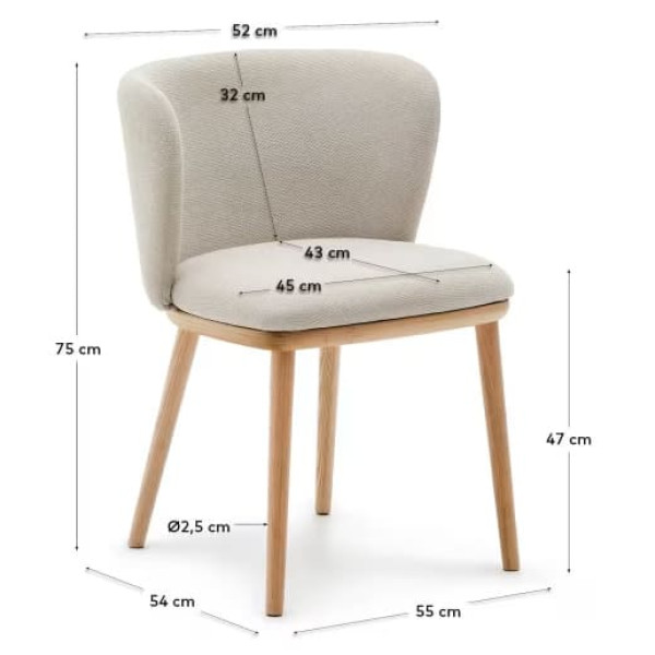 Стул La Forma Ciselia C06034KY12 Бежевый ткань-9