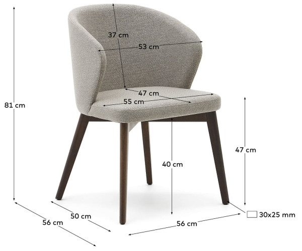 Стілець La Forma DARICE C0100169JJ10 Коричневий тканина-5