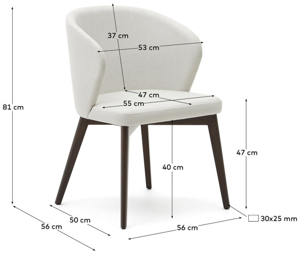 Стул La Forma DARICE C0100169JJ12 Белый ткань-7