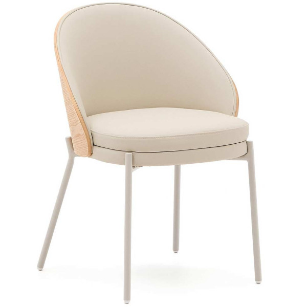 Стілець La Forma EAMY C0100221UU12 Бежевий/натуральний екошкіра-0
