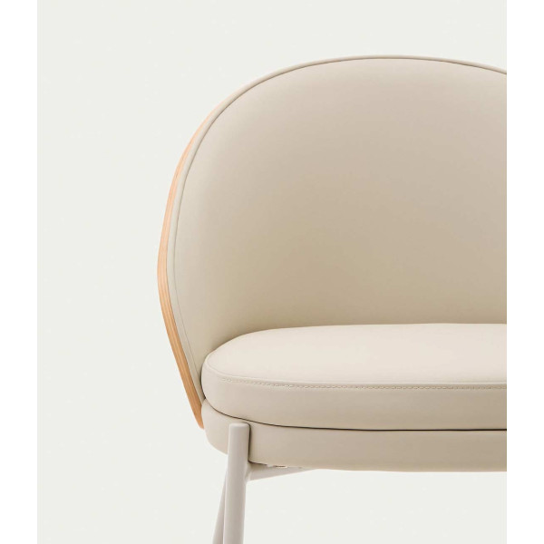 Стілець La Forma EAMY C0100221UU12 Бежевий/натуральний екошкіра-4