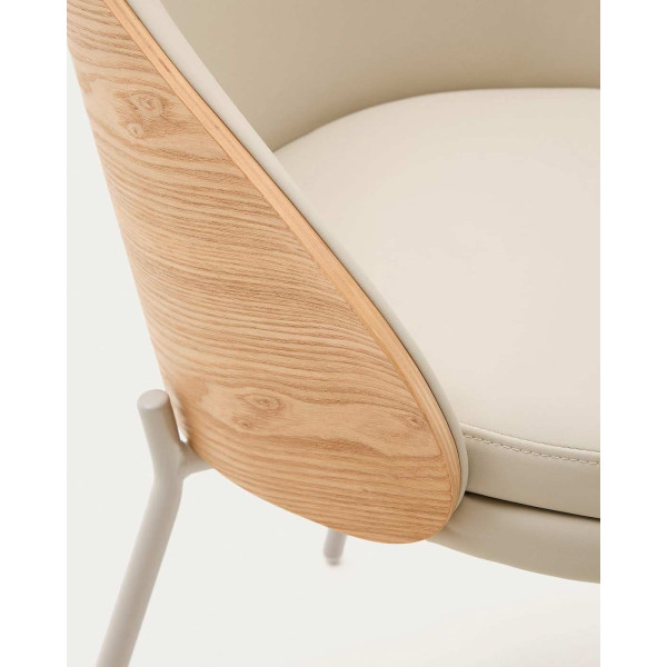 Стілець La Forma EAMY C0100221UU12 Бежевий/натуральний екошкіра-6