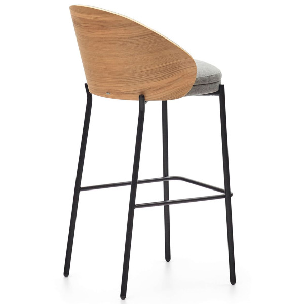 Барний стілець La Forma EAMY C0600001HE12 Сірий-натуральний-4