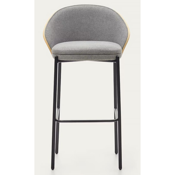 Барний стілець La Forma EAMY C0600001HE12 Сірий-натуральний-2