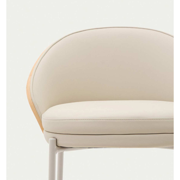 Барный стул La Forma EAMY C0600096UU12 Бежевый экокожа-3