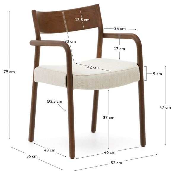 Стілець La Forma Falconera C0100139JD12 Горіх-12