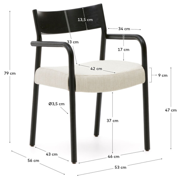 Стілець La Forma Falconera C0100140JD12 Чорний-12