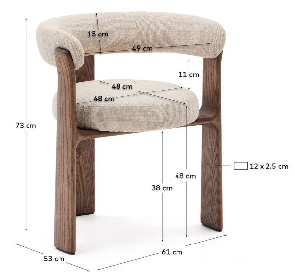 Стілець La Forma Granite C0100208CC12 Бежевий тканина-15
