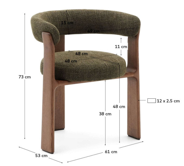 Стул La Forma Granite C0100208CC19 Зеленый ткань-12