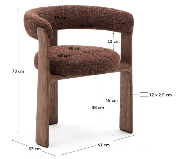 Стул La Forma Granite C0100208CC34 Коричневый ткань-14