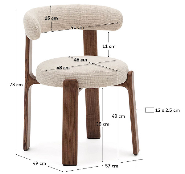 Стул La Forma Granite C0100209CC12 Бежевый ткань-15