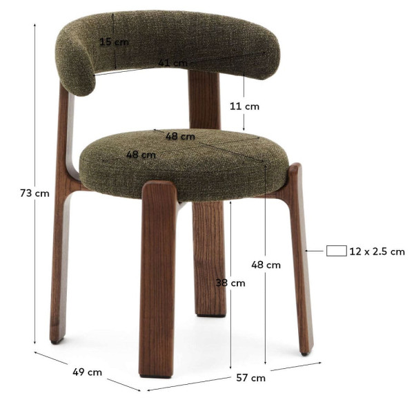 Стілець La Forma Granite C0100209CC19 Зелений тканина-14