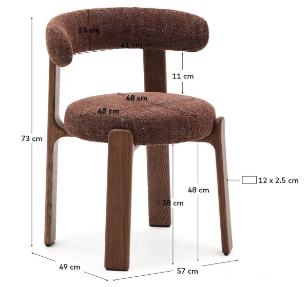 Стілець La Forma Granite C0100209CC34 Коричневий тканина-13