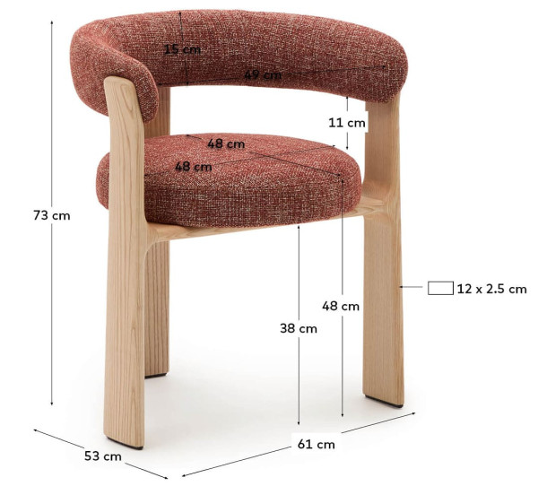 Стілець La Forma Granite GC0100207CC86 Теракотовий тканина-14
