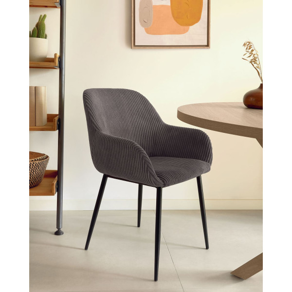 Стілець La Forma KONNA CC0934LN15 Сірий вельвет-1