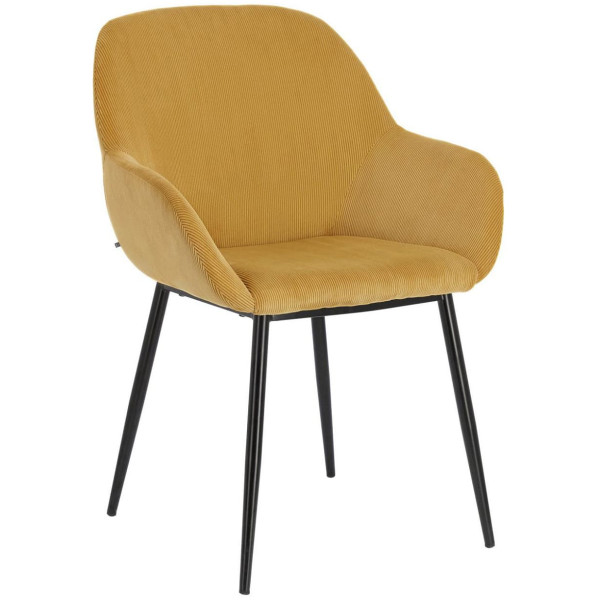 Стілець La Forma KONNA CC0934PN81 Жовтий вельвет-0
