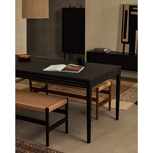 Обеденный раскладной стол La Forma LENON T0200006MM01 Черный 160 (240) x 90 см-0