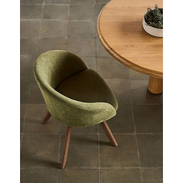 Поворотний стілець La Forma MARVIN C0100114KY20 Зелений тканина-1