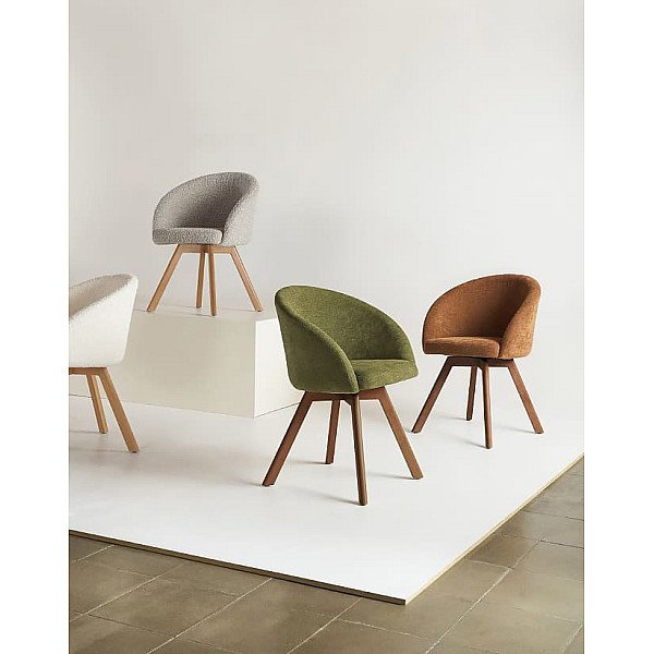 Поворотний стілець La Forma MARVIN C0100114KY20 Зелений тканина-2