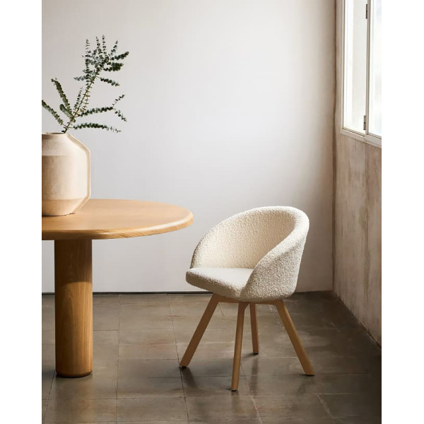 Поворотний стілець La Forma MARVIN C0100112TB05 Білий букле-1