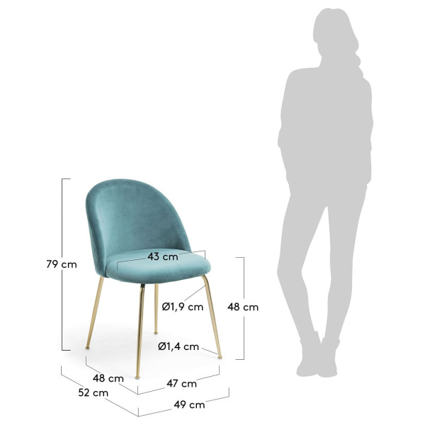 Стілець La Forma MYSTERE CC0855J20 Бірюзовий-4