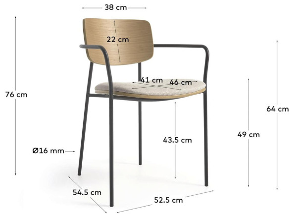 Стілець La Forma Maureen Бежевий CC6028KY12-10