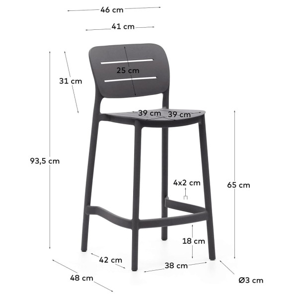 Напівбарний стілець La Forma Morella CC6110S15 Сірий-11