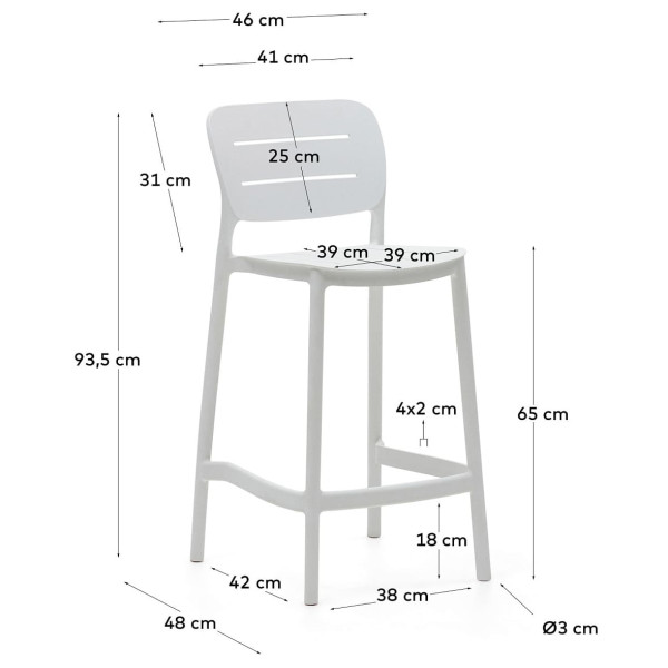 Напівбарний стілець La Forma Morella CC6110S05 Білий-11
