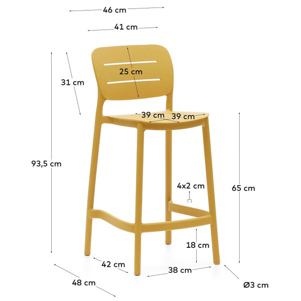 Полубарный стул La Forma Morella CC6110S31 Горчичный-11