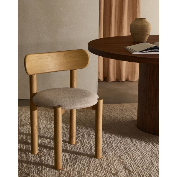 Стілець La Forma NEBAI C0100117SO12 Бежевий/натуральний тканина Синель-1