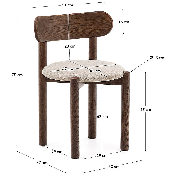 Стул La Forma NEBAI C0100136SO12 Бежевый/коричневый ткань Синель-12
