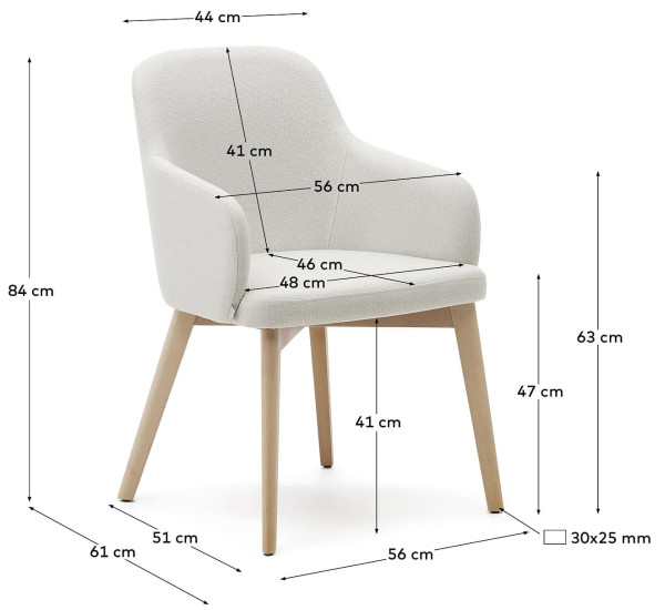 Стул La Forma NELIDA C0100072JJ12 Бежевый ткань-7