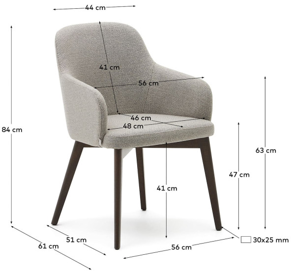 Стілець La Forma NELIDA C0100170JJ10 Коричневий тканина-6