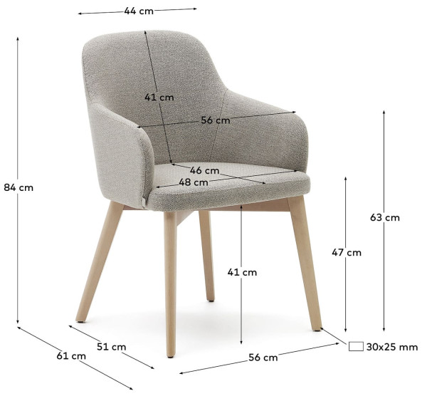 Стілець La Forma NELIDA C0100072JJ10 Коричневий тканина-10