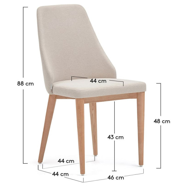 Стілець La Forma ROSIE CC0079KY12 Бежева тканина Шеніл-10