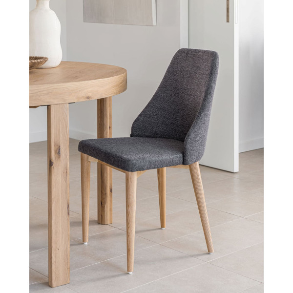 Стілець La Forma ROSIE CC0079KY15 Сірий тканина Шеніл-1