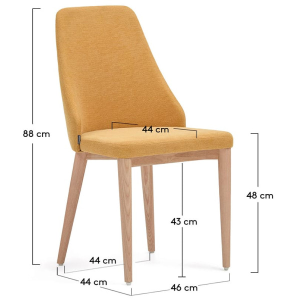 Стул La Forma ROSIE CC0079KY31 Горчичный ткань Шенил-9