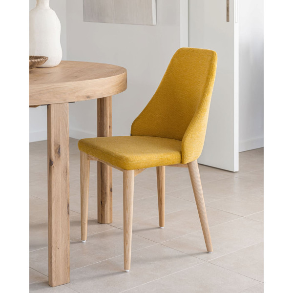 Стул La Forma ROSIE CC0079KY31 Горчичный ткань Шенил-1