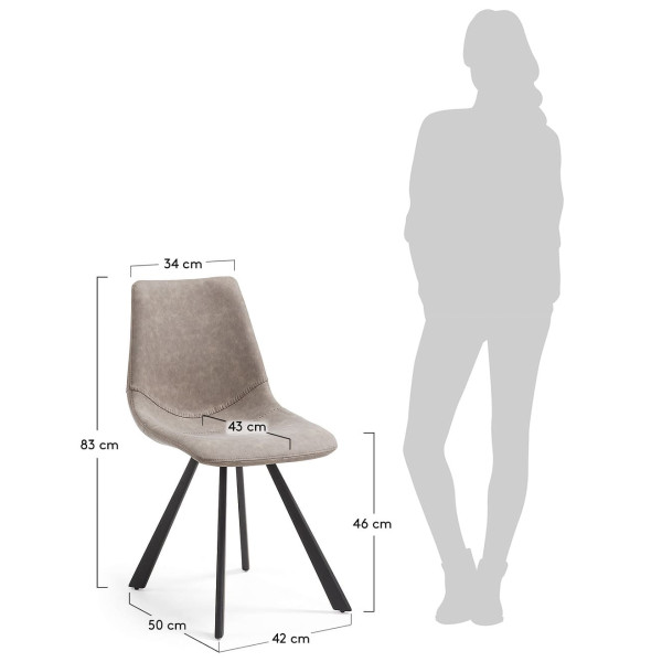 Стілець La Forma ANDI Сіро-коричневий-4