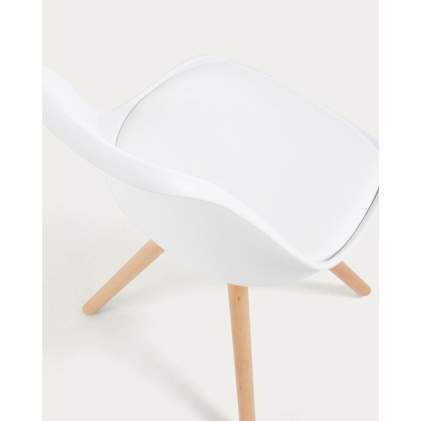 Стул La Forma Lars Белый EC005S05 пластик-бук-3