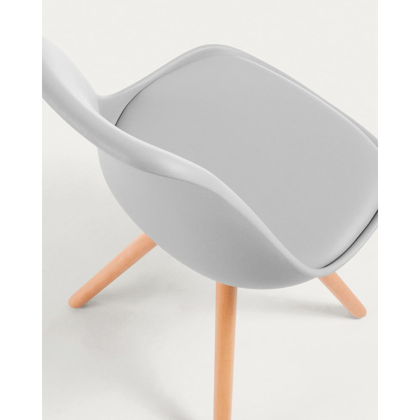 Стул La Forma Lars Серый EC005S14 пластик-бук-4