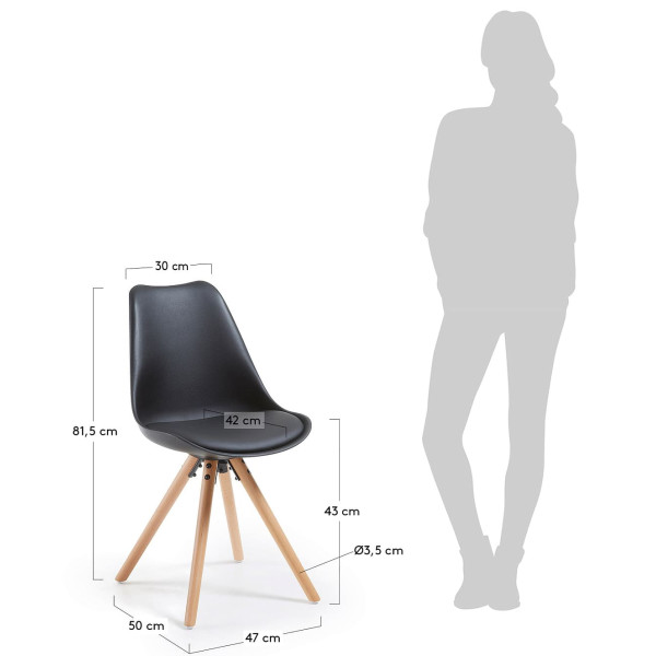 Стілець La Forma Lars Чорний EC005S01 пластик-бук-5