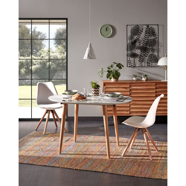 Стул La Forma Lars Белый EC005S05 пластик-бук-1