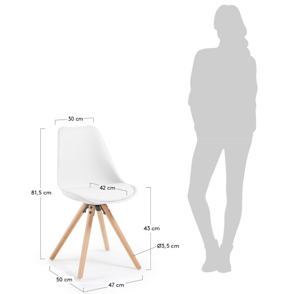 Стул La Forma Lars Белый EC005S05 пластик-бук-6