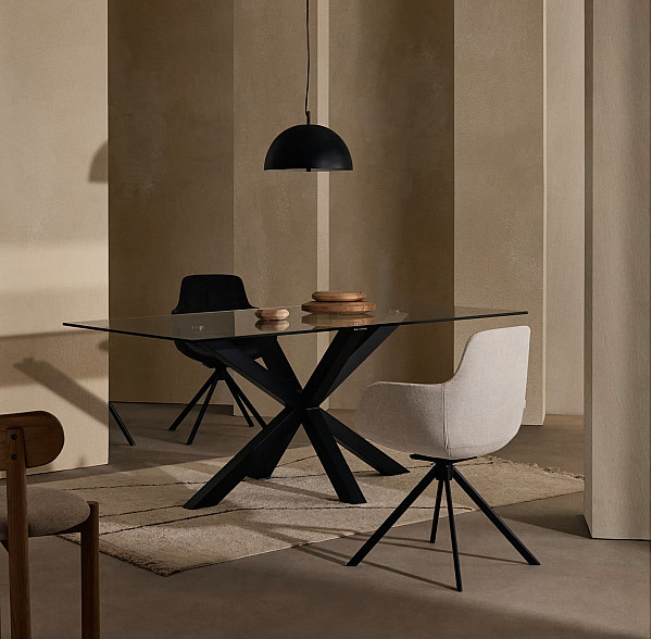 Стілець поворотний La Forma TISSIANA C0200007BF12 Бежевий тканина синель-2