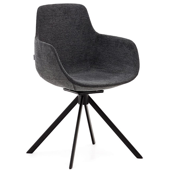 Стілець поворотний La Forma TISSIANA C0200007BF15 Темно-сірий тканина синель-0