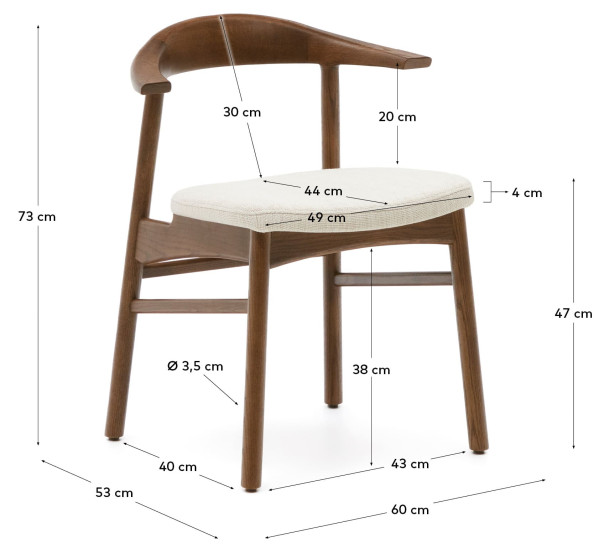 Стілець La Forma Timons C0100145JD12 Горіх-13