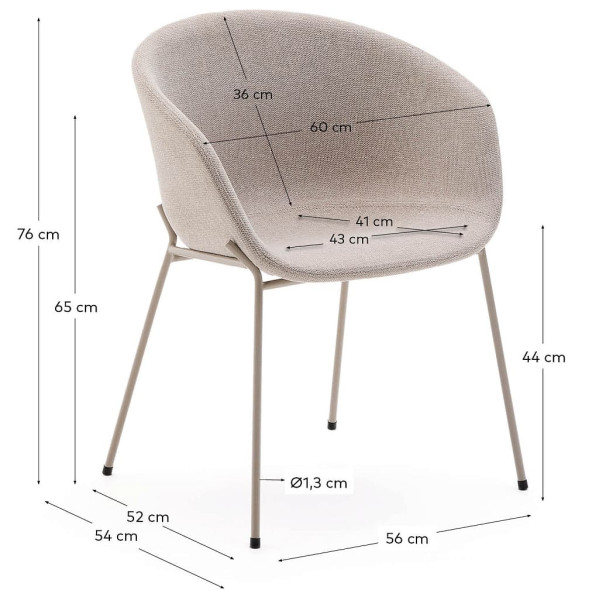Стілець La Forma YVETTE C06047BF12 Бежевий тканина-9