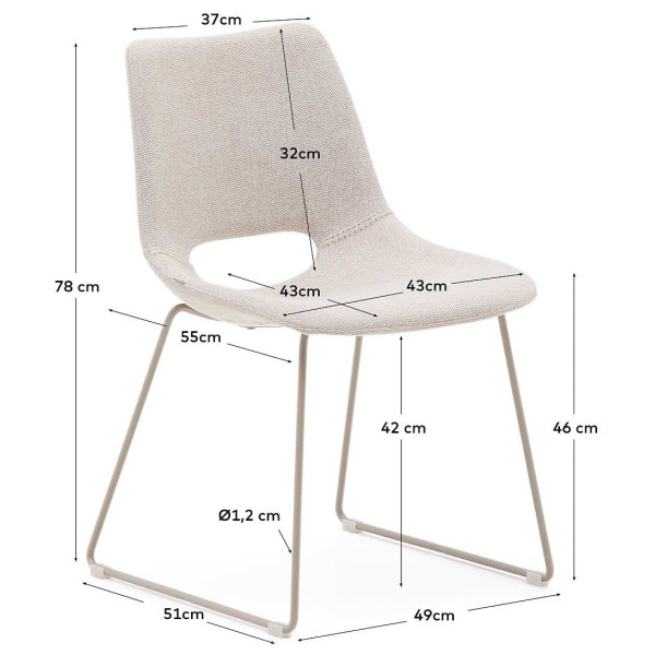 Стілець La Forma ZAHARA C0100206BF12 Бежевий тканина-8